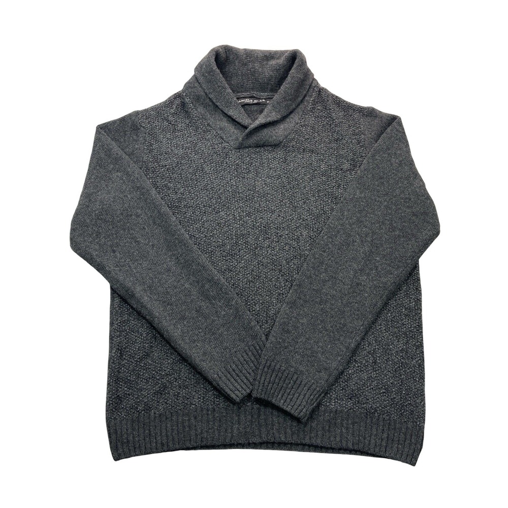 Daniele Blasi Sweater Mens XL Gray Wool Shawl Collar Knit Pullover Made Italy